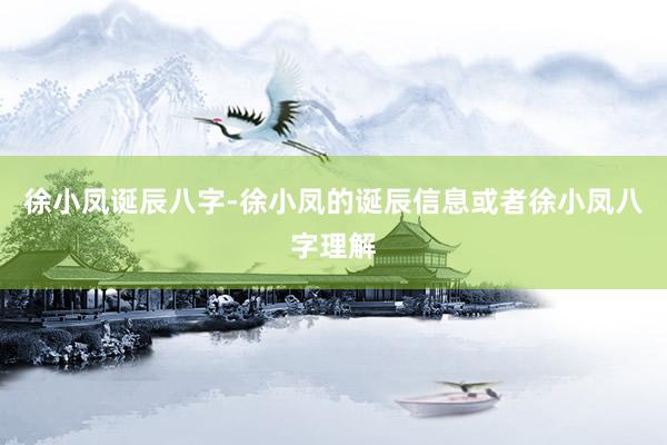 徐小凤诞辰八字-徐小凤的诞辰信息或者徐小凤八字理解